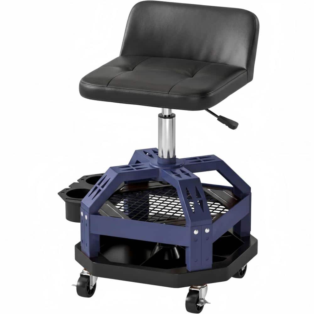 Blue Rolling Creeper Mechanic Stool, 300 LBS Capacity Adjustable Height Garage Seat with 360° Swivel Casters, Lockable W price history on PriceWatchPro