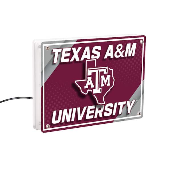 Evergreen Texas A&M NCAA Red Rectangle Desklite LED Decor