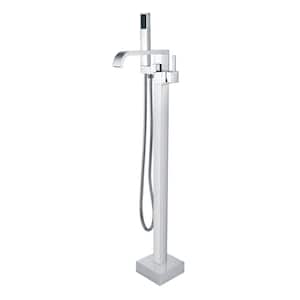 1-Handle Freestanding Tub Faucet with Handheld Shower in Chrome