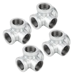 1 in. Galvanized Side Outlet FPT x FPT x FPT x FPT Tee Fitting (4-Pack)
