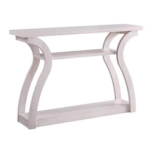 51 in. White Oak Standard Rectangle Composite Console Table with 2-Open Shelves