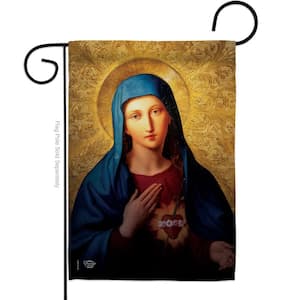 13 in. x 18.5 in. Sacred Heart of Mary Garden Flag Double-Sided Religious Decorative Vertical Flags
