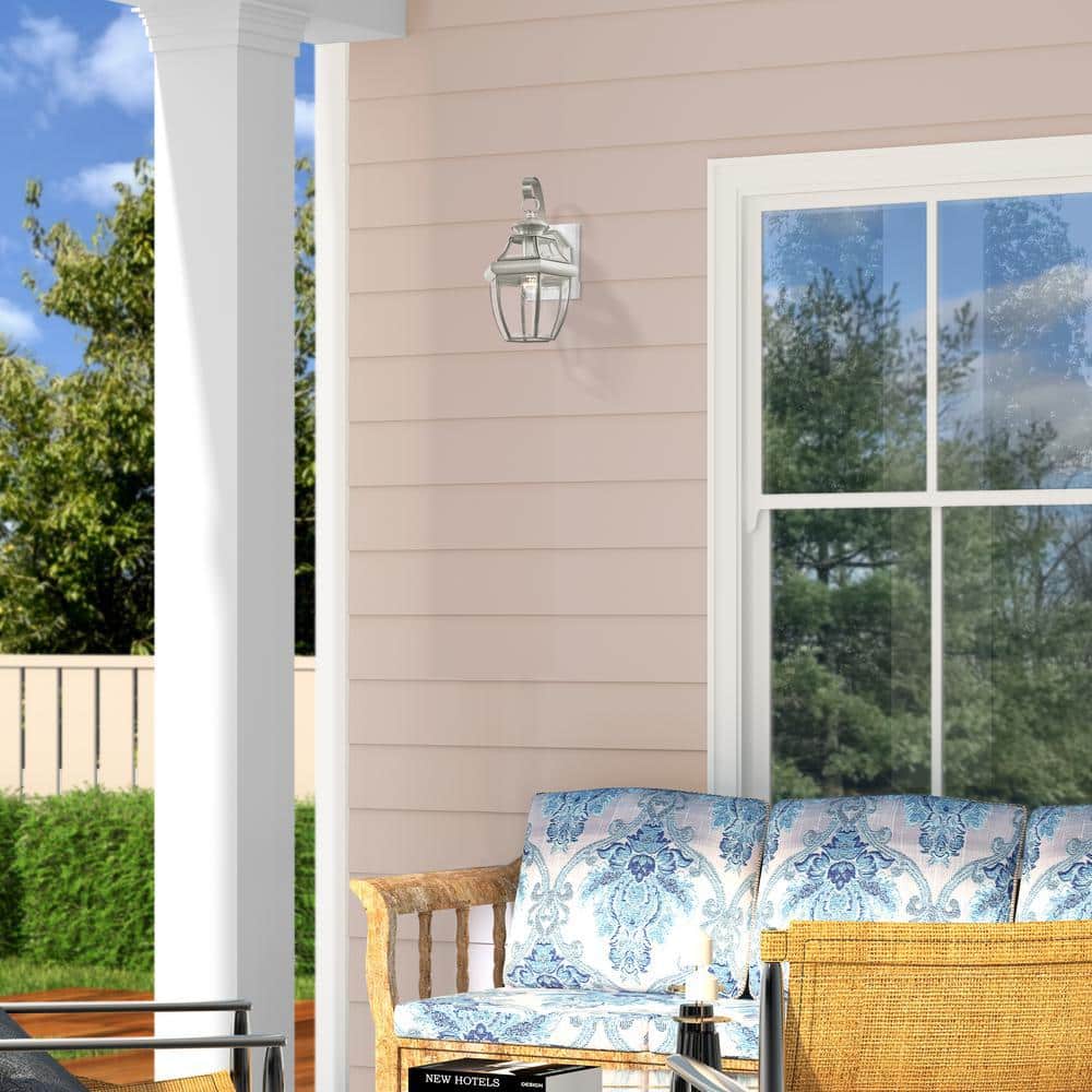 Brushed Nickel Traditional Outdoor Wall Sconce with Dome Shade