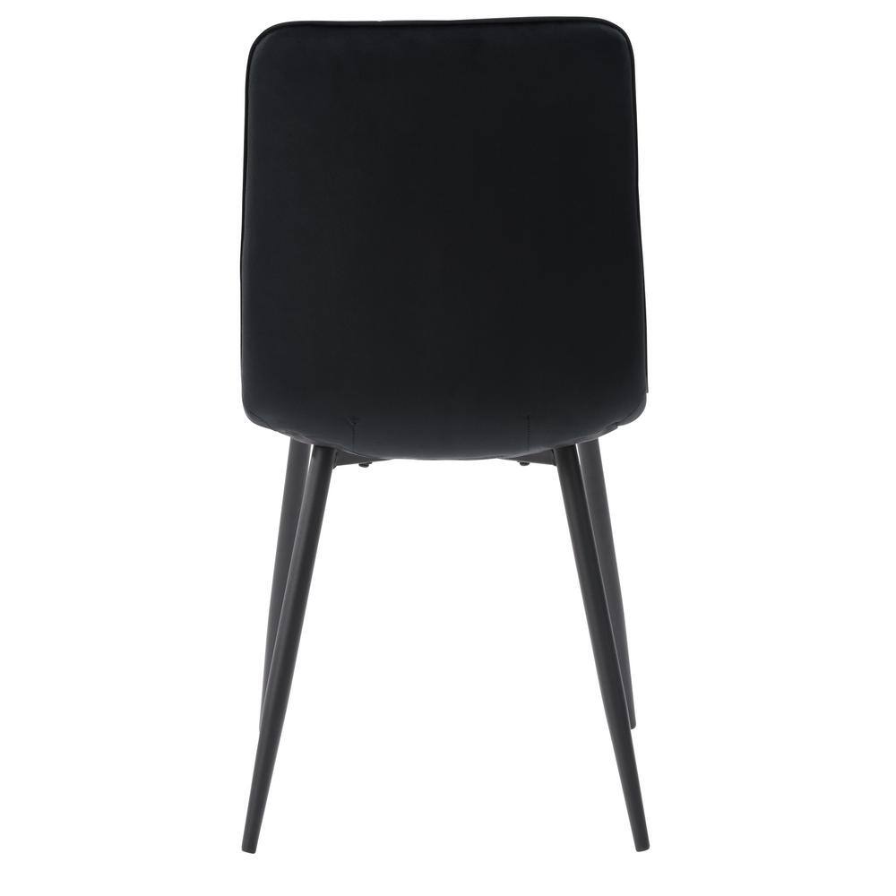 Nash Black Velvet Upholstered Side Chair with Metal Legs