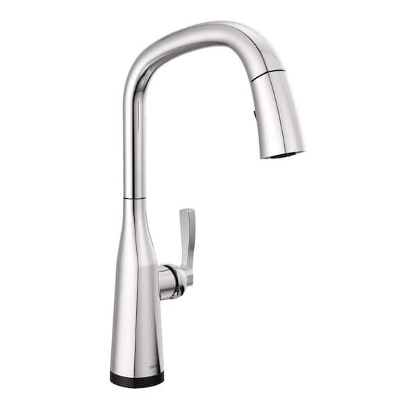 Delta Stryke Touch/Touchless Chrome 17.25 in. H Pull Down Sprayer Kitchen Faucet with 360° Spout Swivel