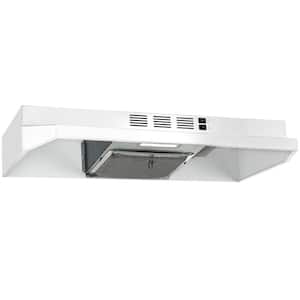 24-in Under Cabinet Range Hood with Charcoal Filter in White