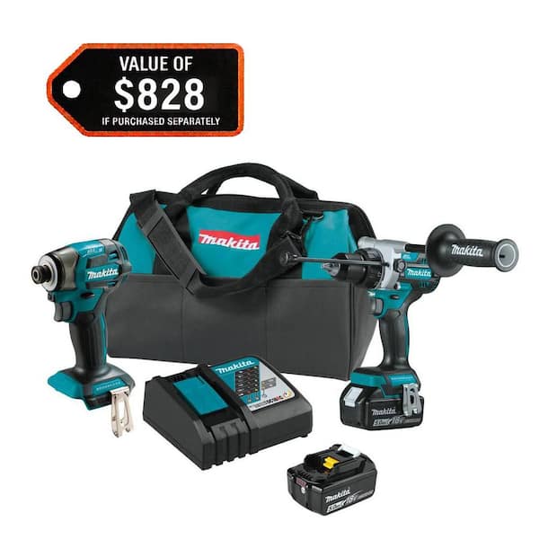 18-Volt LXT Lithium-ion Brushless Cordless 2-piece Combo Kit (Hammer Drill/ Impact Driver) 5.0Ah