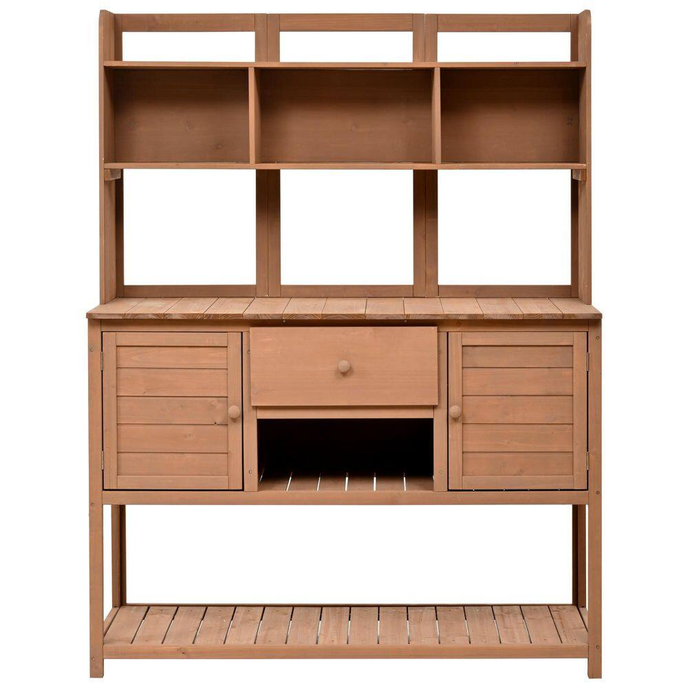 50.2 in. W x 66.1 in. H Outdoor Wood Potting Bench Table Garden Workstation