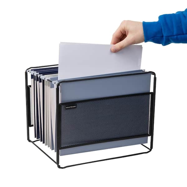 Mind Reader Metal Mesh Large File Organizer Storage Basket For A4