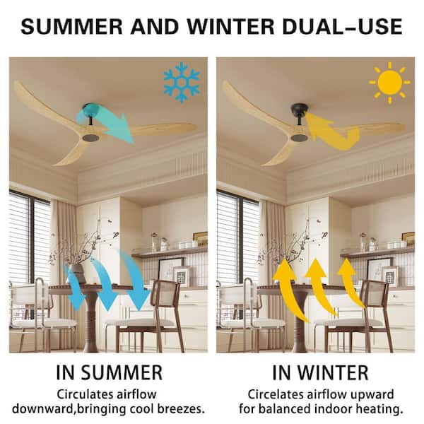 FUFU&GAGA 72 in. Natural Brown Wood Ceiling Fan with 6-Speed