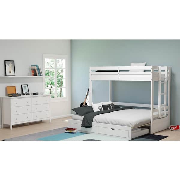 Smoke Bed with Drawer Boxes Alpine White function Bed Drawers Bed Youth Recliner 