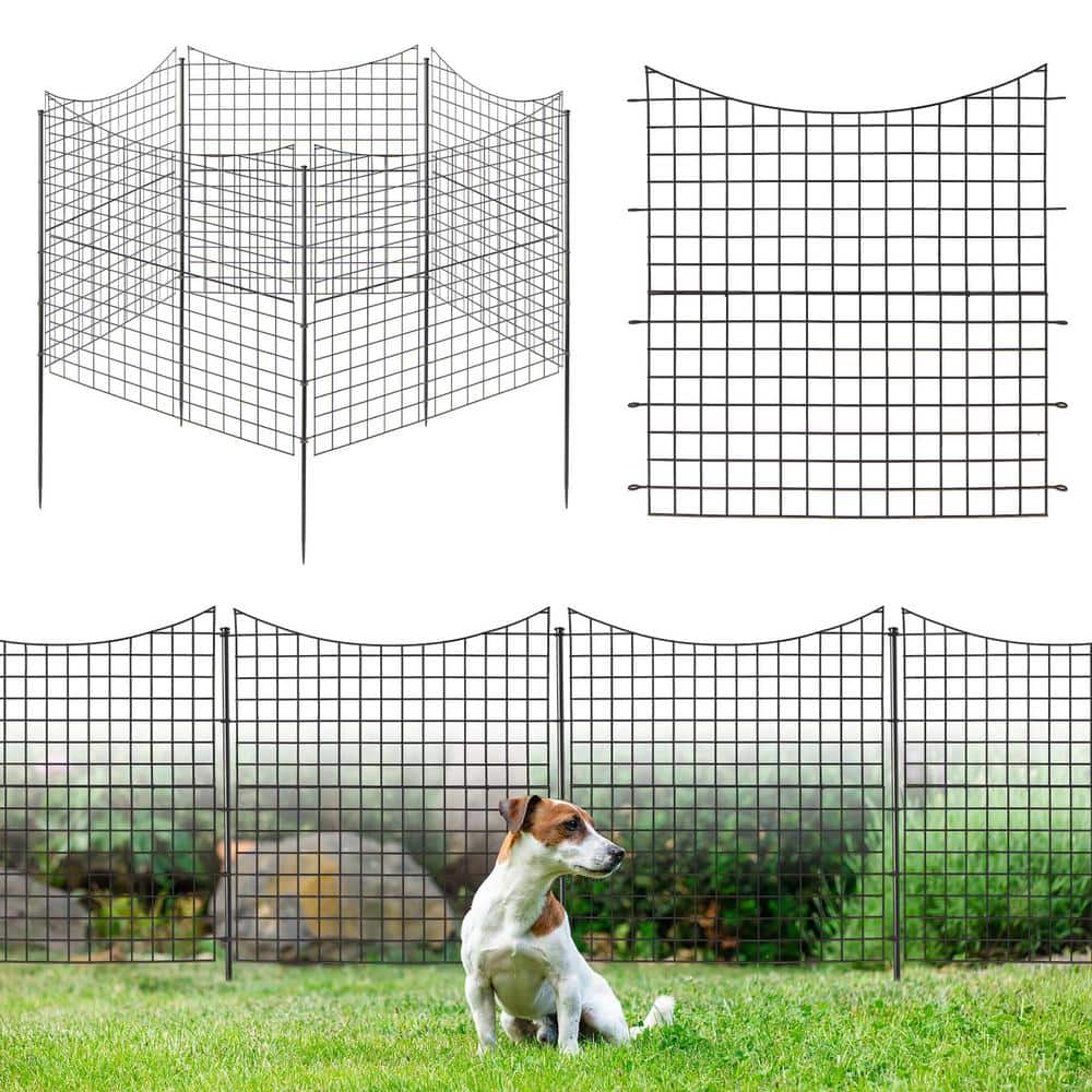 Costway 39 in. Tall Outdoor Animal Barrier Decorative Garden Fence with ...