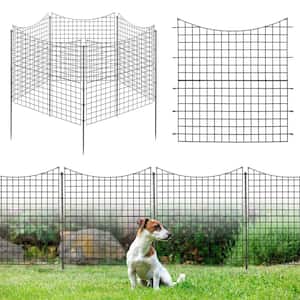 39 in. Tall Outdoor Animal Barrier Decorative Garden Fence with 5 Panels and 5 Stakes