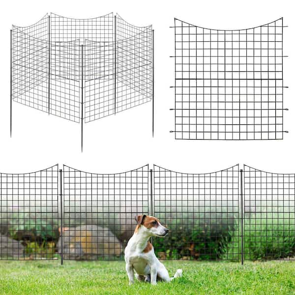 Costway 39 in. Tall Outdoor Animal Barrier Decorative Garden Fence with 5 Panels and 5 Stakes