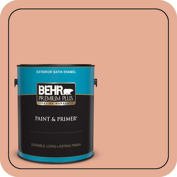 BEHR PREMIUM PLUS 1 gal. #M200-4 Coral Cloud Satin Enamel Exterior Paint & Primer