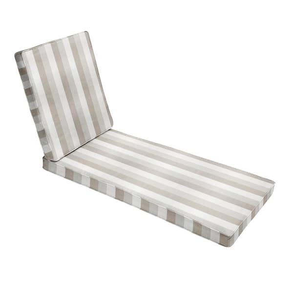 SORRA HOME 78 x 21 x 3 Indoor/Outdoor Chaise Lounge Cushion in Sunbrella Direction Linen