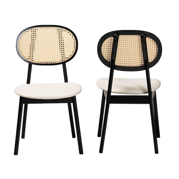 Baxton Studio Louis Beige and Black Dining Chair (Set of 2) 201-2P