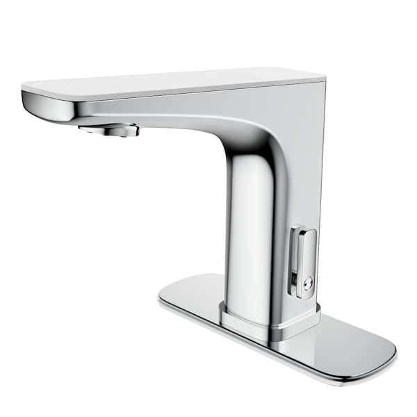 Touchless Single Hole Bathroom Sink Faucet With Temperature Display In Chrome