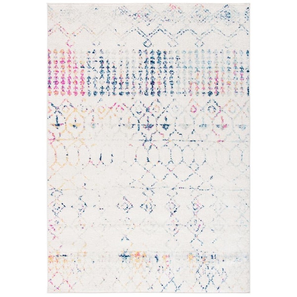 SAFAVIEH Tulum Ivory/Blue 6 ft. x 9 ft. Moroccan Area Rug