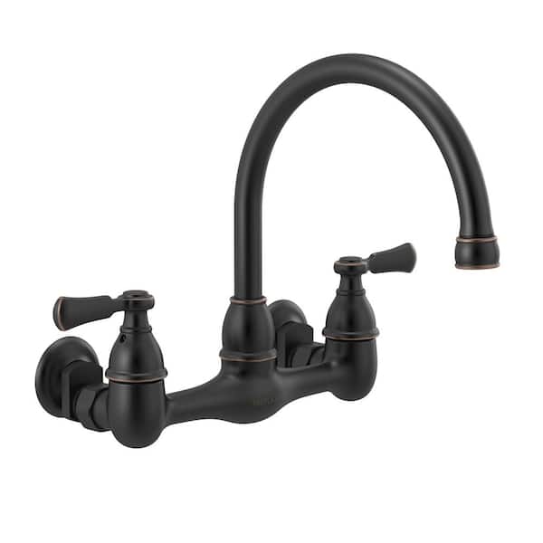 Peerless Elmhurst Two Handle Wall Mount Standard Kitchen Faucet in Oil Rubbed Bronze