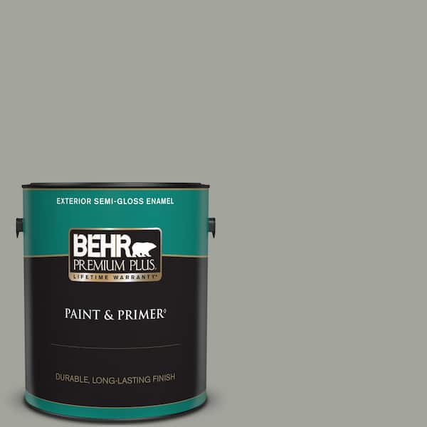 BEHR PREMIUM PLUS 1 gal. #N380-4 Strong Winds Semi-Gloss Enamel Exterior Paint & Primer