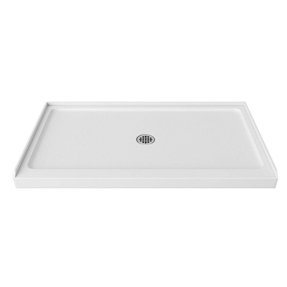54 in. L x 36 in. W Single/Double Threshold Alcove Shower Pan Base with Left/Right Drain in Calacatta White price history on PriceWatchPro