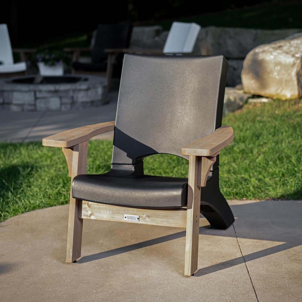 Mesa Black and Brown Resin and Wood 3-Piece Outdoor Seating Set