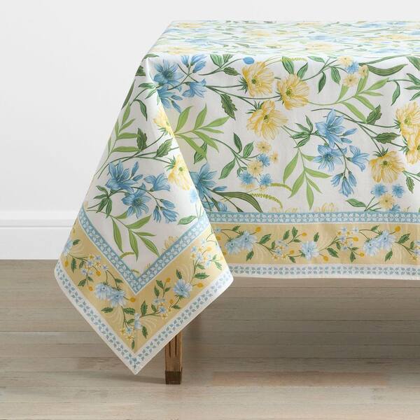 Company Cotton Gardenia Mist Yellow 70 in. x 108 in. Tablecloth