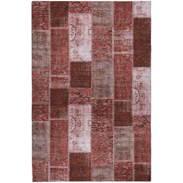 Dream Shag Premium Machine Washable Abstract ADS631 Burgundy 9 ft. x 12 ft. Area Rug