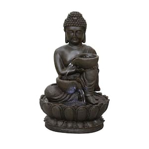 13.75 in. H Buddha Fountain with LED For Tabletop Decor
