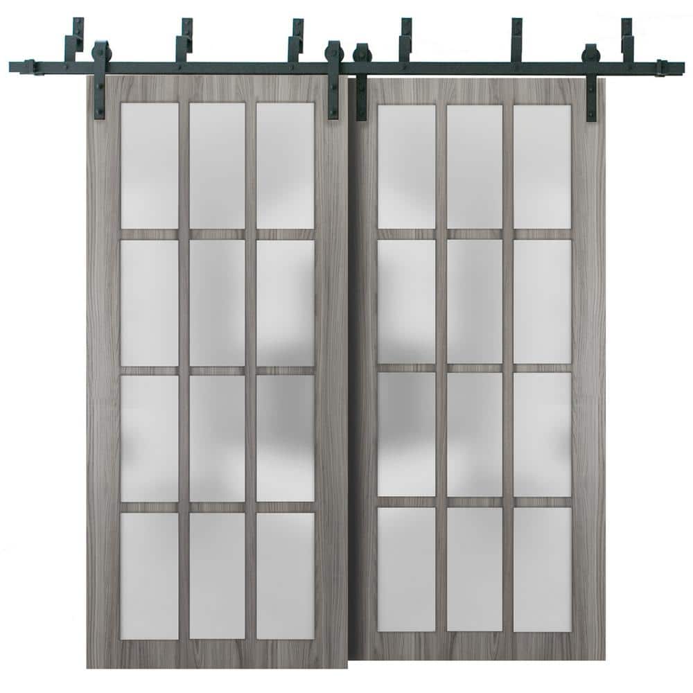 Reviews for Sartodoors 72 in. x 80 in. Full Lite Frosted Glass Gray