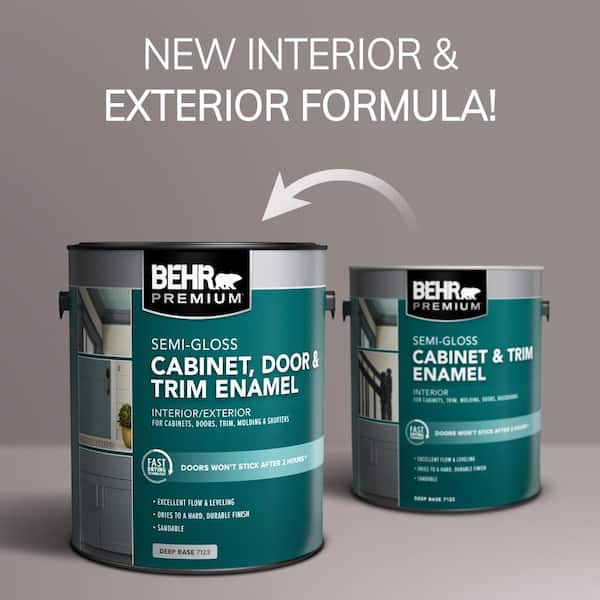 BEHR PREMIUM 1 gal. Black Semi-Gloss Enamel Interior/Exterior Cabinet, Door  & Trim Paint 712301 - The Home Depot