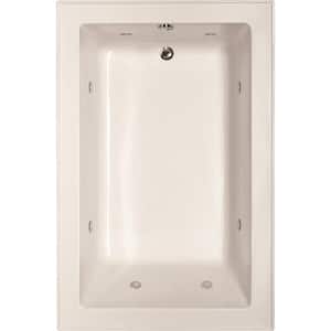 Emma 66 in. x 42 in. Rectangular Drop-In Combination Bathtub with Reversible Drain in White