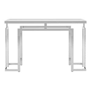 Towson 52 in. Chrome Plating Rectangular Glass Top Console Table