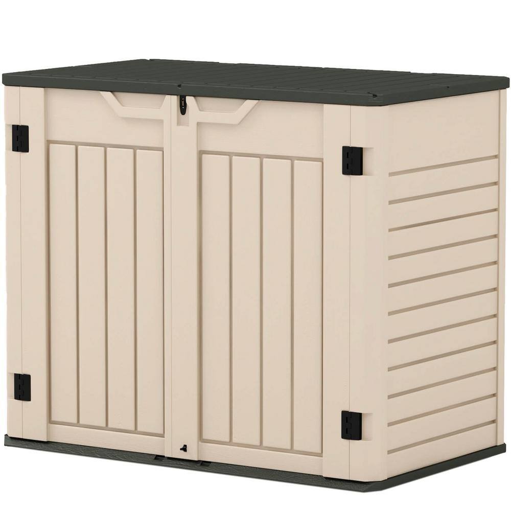 Patiowell 4 ft. W x 2 ft. 5 in. D Resin Horizontal Storage Plastic Shed ...