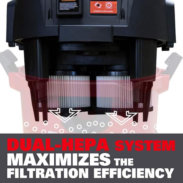 ECOMAX 12 Gallon 6.5 HP OSHA-Compliant Wet/Dry Vacuum with Dual