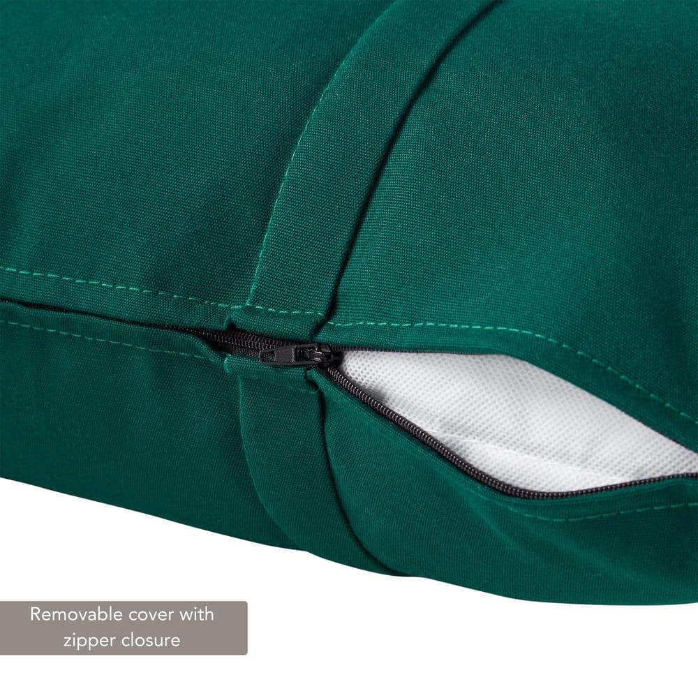 Forest Green Sunbrella Fabric Outdoor Rectangle Throw Pillow Set