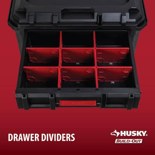 Husky - Build-Out 22 in. Modular Tool Storage 2-Drawer Tool Box