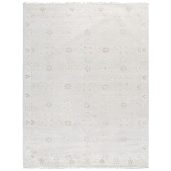 Oushak 8 ft. x 10 ft. Light Blue/Ivory Floral Area Rug
