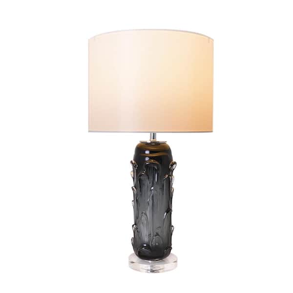 CARRO Hyacinth 27 in. Smoke Grey Indoor Table Lamp