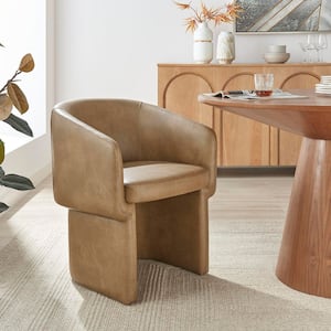 MODWAY Verity Vegan Leather Dining Chair with Rounded Back in