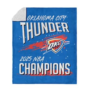 Oklahoma City Thunder NBA Net Gain Muticolor Silk Touch Sherpa Throw Blanket 50 x 60 in.