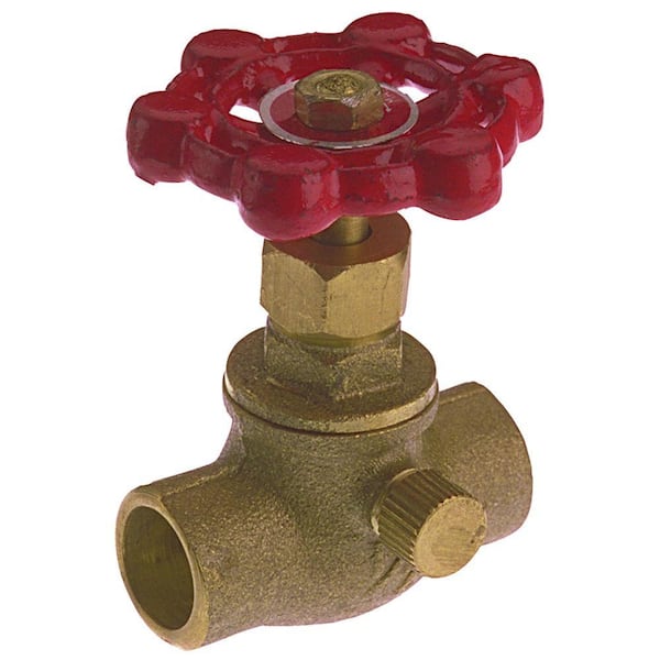 PRIVATE BRAND UNBRANDED 1/2 in. x 1/2 in. Solid Brass C x C Stop and Waste Valve