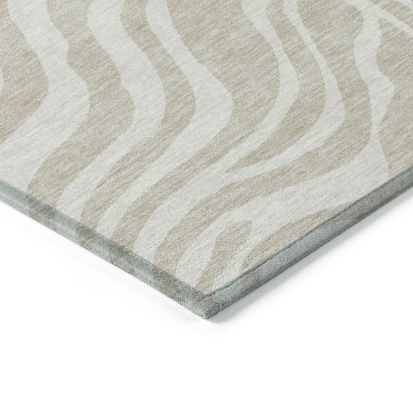 Chantille Machine Washable Indoor/Outdoor Abstract ACN1042 Beige 1 ft. 8 in. x 2 ft. 6 in. Area Rug