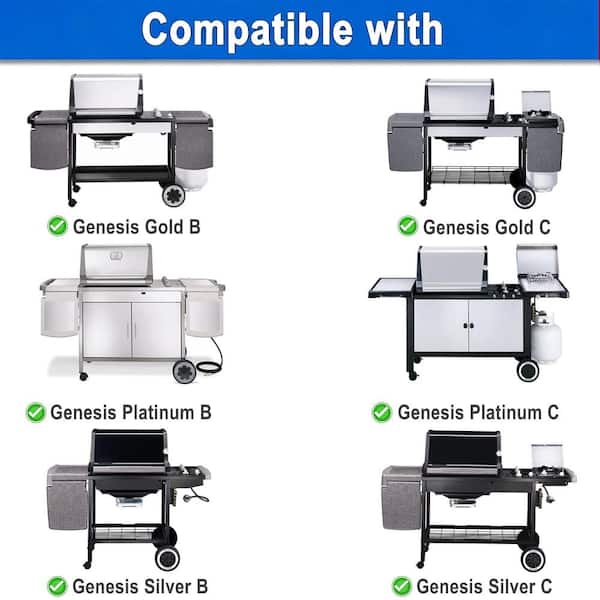 Piastra In Acciaio Inox Per Griglia Weber Spirit 300 Series - Sostituto Per 7638, 7639, 69787 - Inserti Per Griglia A Grandezza Naturale Con Gancio