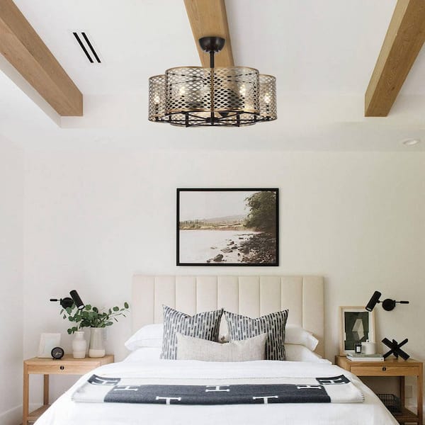 Linda 31 in. Indoor Oil Rubbed Bronze Ceiling Fan Chandelier with Light Kit and Remote Control