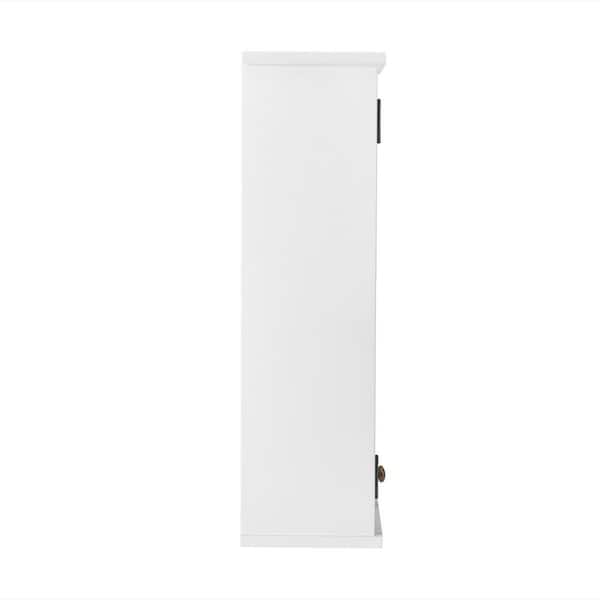 Alaterre Furniture 27-in x 44-in x 8-in White Wood Freestanding Linen Cabinet