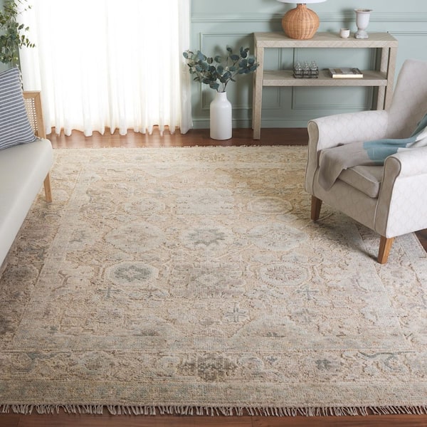 Samarkand 6 ft. x 9 ft. Beige/Ivory Transitional Oushak Floral Area Rug