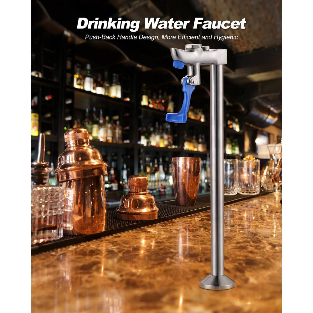 14-Inch Brushed Nickel High-Arc Commercial Glass Filler Faucet