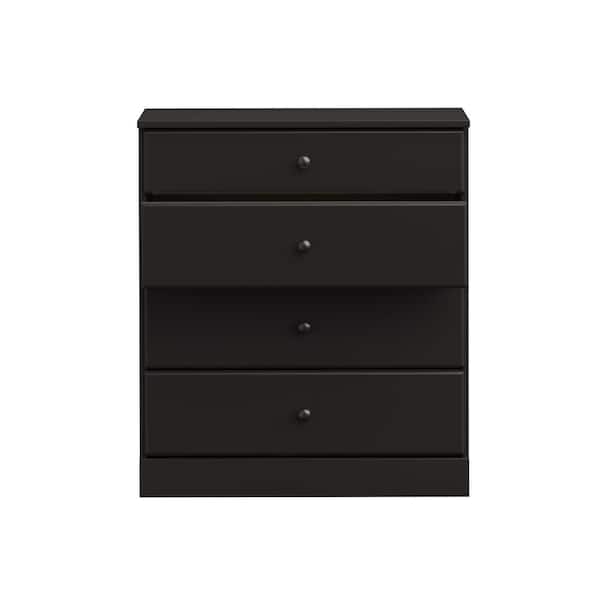 Prepac Astrid Black 4-Drawer Dresser 30 in. Chest of Drawers